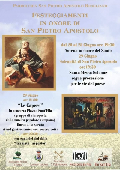 FESTEGGIAMENTI IN ONORE DI SAN PIETRO APOSTOLO 2018 a RICIGLIANO