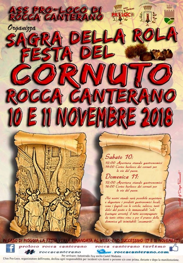 SAGRA DELLA ROLA - FESTA DEL CORNUTO DI ROCCA CANTERANO 2018