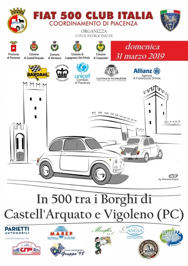IN 500 TRA I BORGHI DI CASTELL'ARQUATO E VIGOLENO 2019