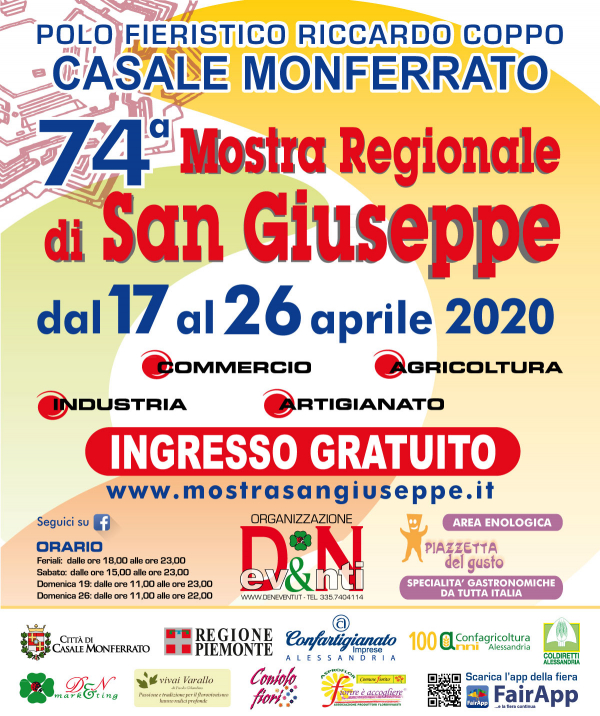 74° MOSTRA REGIONALE DI SAN GIUSEPPE a CASALE MONFERRATO 