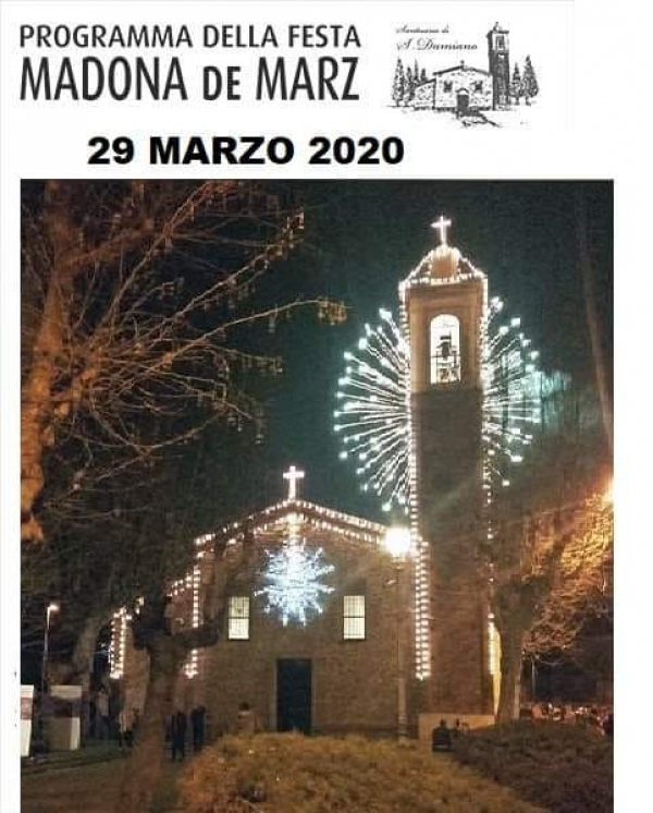 FESTA MADONA DE MARZ a SAN DAMIANO DI COGLIATE 2020