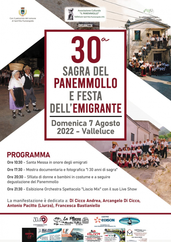 30° SAGRA DEL PANEMMOLLO E FESTA DELL'EMIGRANTE di VALLELUCE