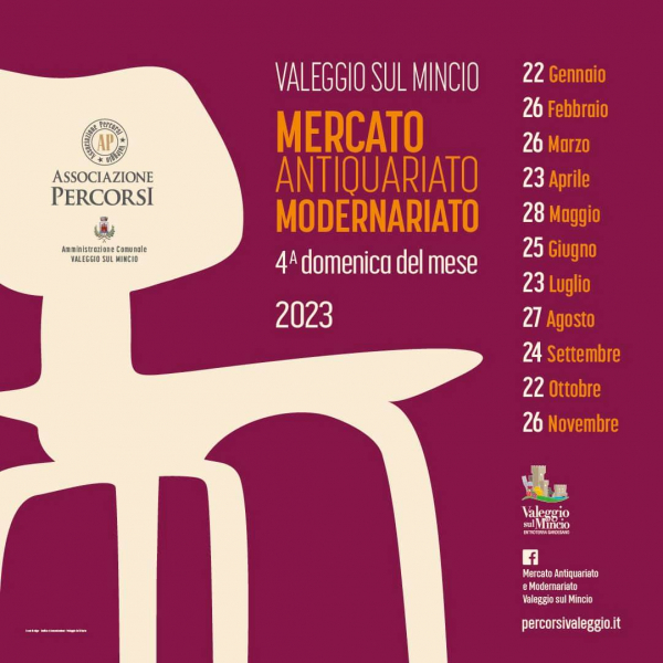 MERCATO ANTIQUARIATO E MODERNARIATO 2023 a VALEGGIO SUL MINCIO 
