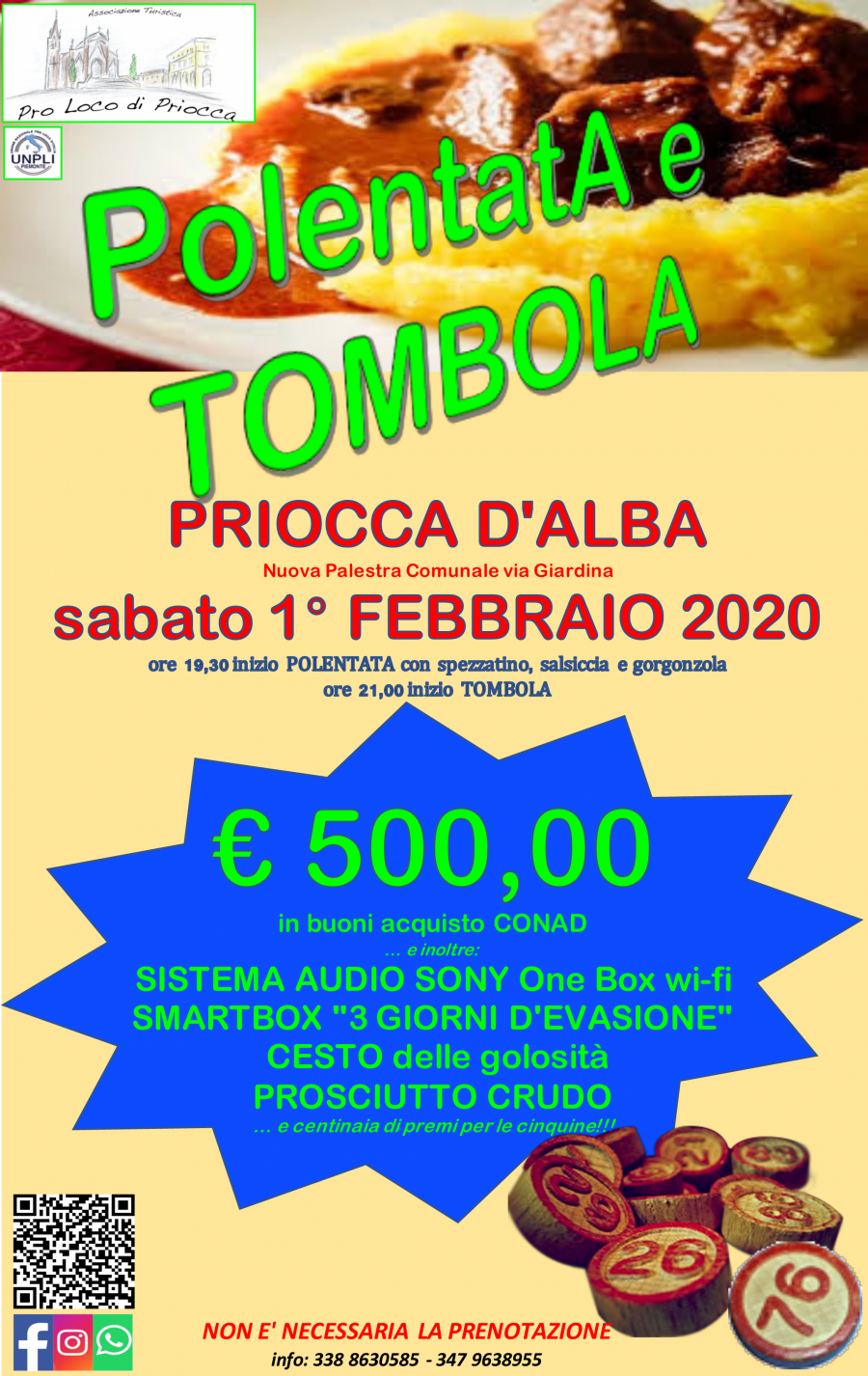 POLENTATA E TOMBOLA 2020 a PRIOCCA