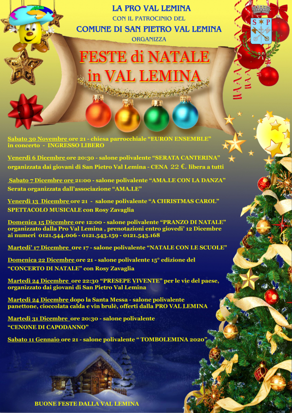 Pranzo Di Natale 2020.Feste Di Natale In Val Lemina 2019 Natale Piemonte Torino San Pietro Val Lemina To Solosagre It