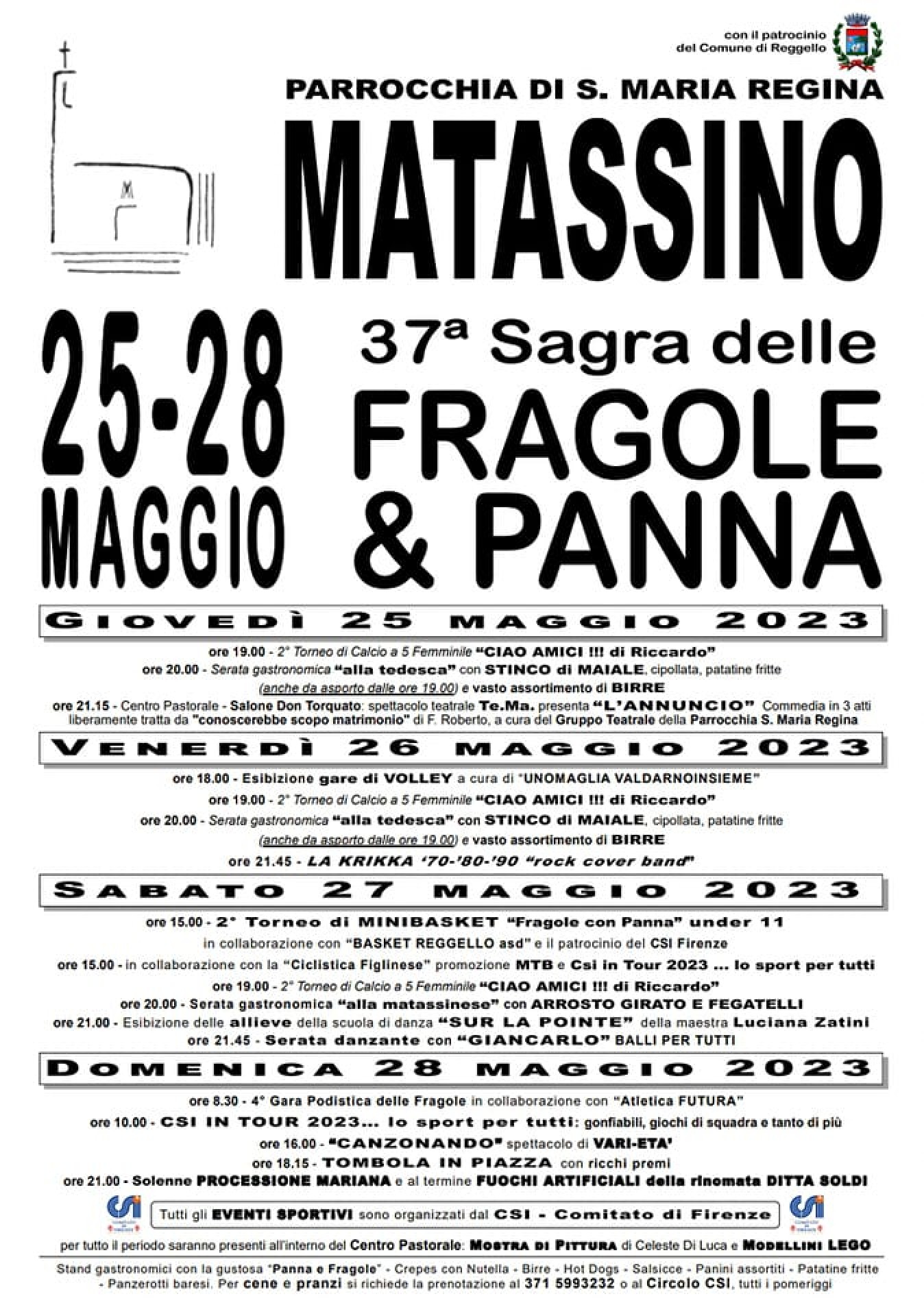 37° SAGRA DELLE FRAGOLE & PANNA a MATASSINO di FIGLINE E INCISA VALDARNO