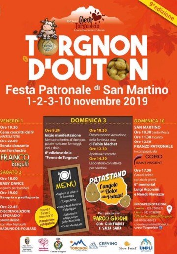 9° TORGNON D'OUTON Patate di montagna & Fontina d'Alpeggio e FESTA PATRONALE DI SAN MARTINO