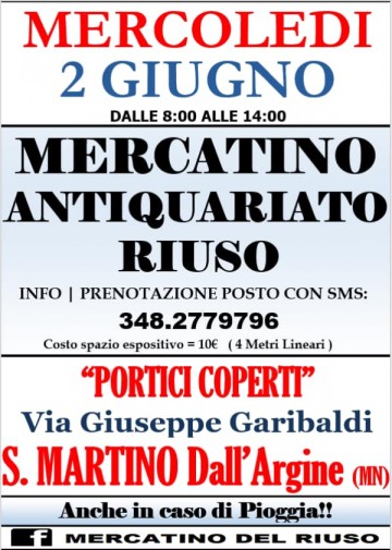 MERCATINO ANTIQUARIATO RIUSO a SAN MARTINO DALL'ARGINE