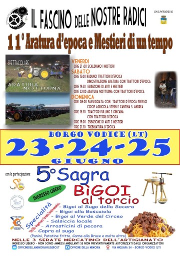 5° SAGRA DEI BIGOI AL TORCIO - 11° ARATURA D'EPOCA a BORGO VODICE 